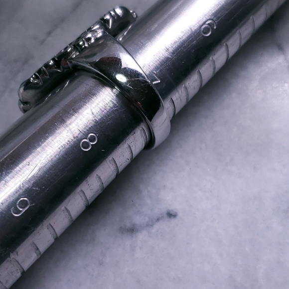 Stainless Filigree Cigar Band Knuckle Ring - Picture 9 of 9